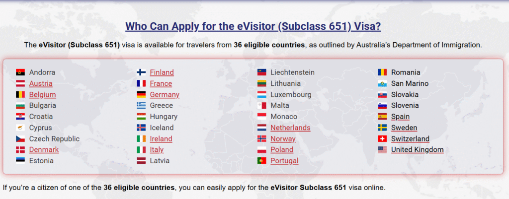 Who Can Apply for the eVisitor (Subclass 651) Visa?